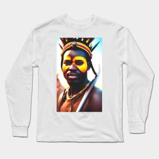 Zulu warrior from a historic Africa Long Sleeve T-Shirt